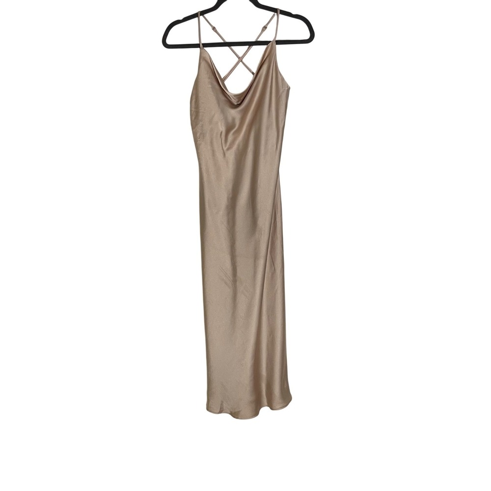 Show Me Your Mumu Maxi Slip Dress XSmall Gold Midi HOCO Bridesmaid Wedding
